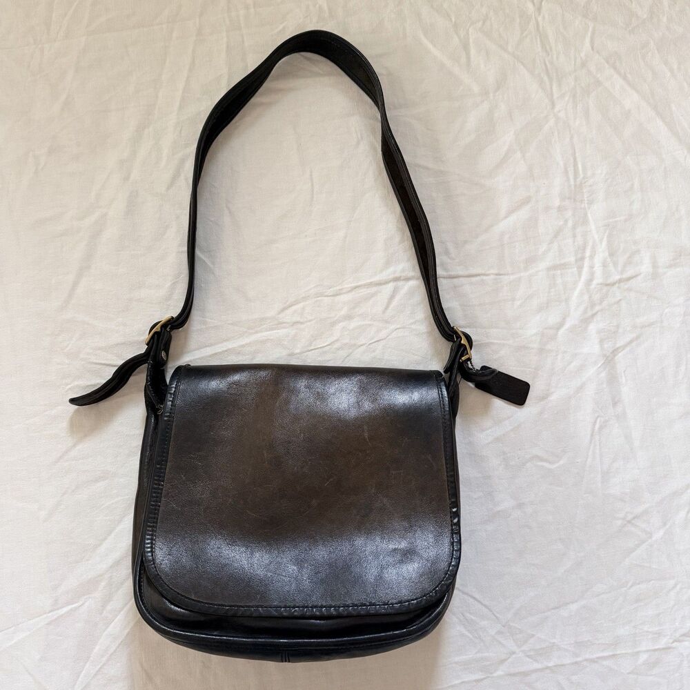 Vintage Coach Patricia Legacy Bag Black Leather Crossbody NYC USA No. 747-6363